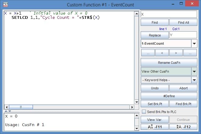 Edit Custom Function Opens Function Editor
